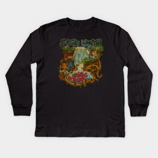 TEXTURE -  VINTAGE LOOKING FOR TROUBLE Kids Long Sleeve T-Shirt